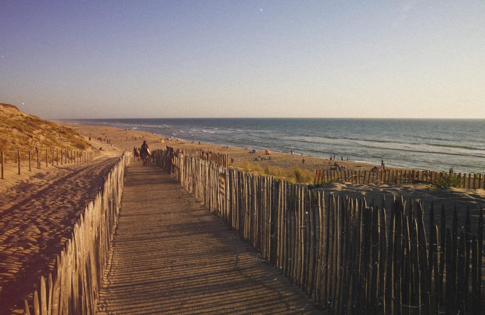 Path to beach at Le Porge on the Cote d'Argent